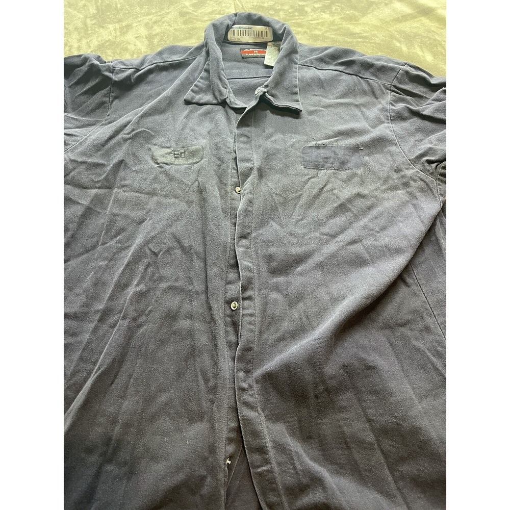Bulwark FR Flame Resistant Work Shirt Mens XL Navy Blue Westex UltraSoft‎ CAT 2